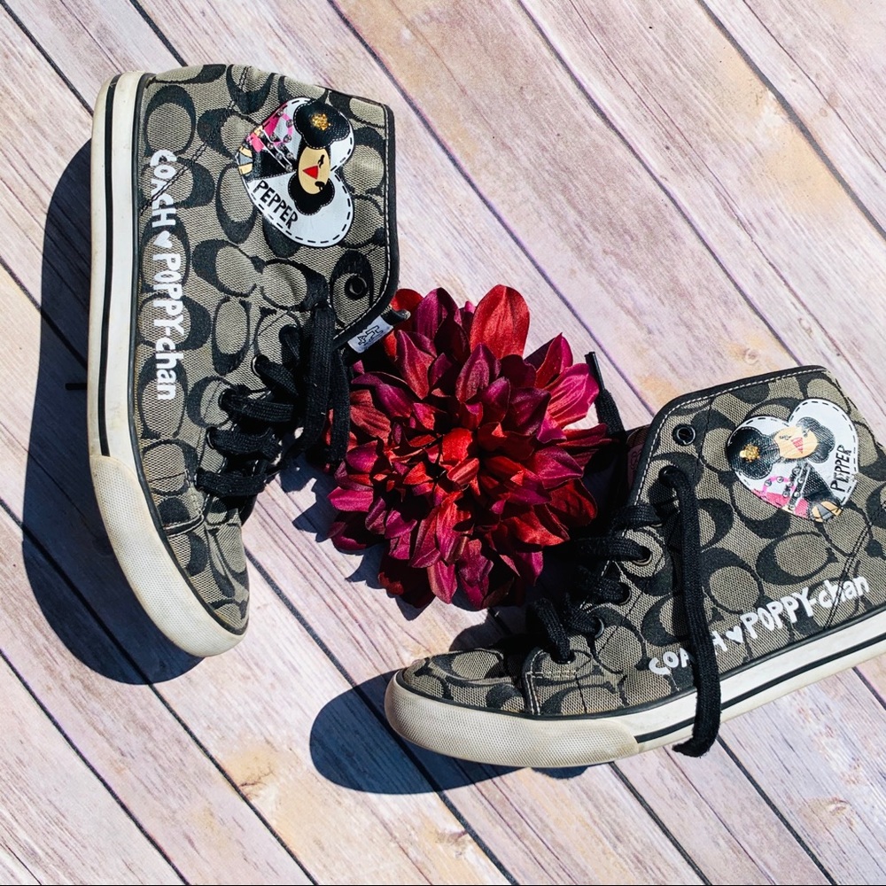 Coach Poppy Chan High Tops - Size 8